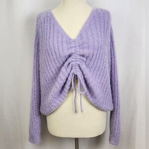 Women's Rue21 Plus Lavender Cropped V Neck Sweater Size 2X